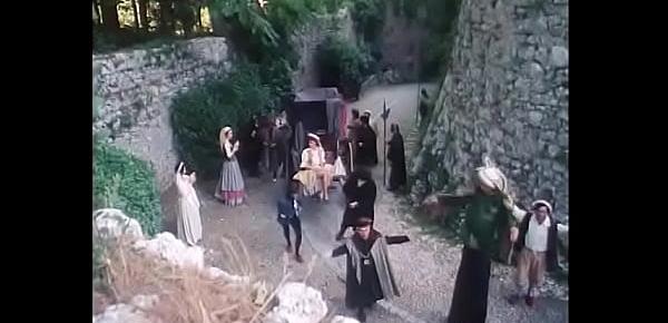  Night perfomance of .troupe of actors finished with mortal combat on poisoned court sword between guileful kinslayer Claudio and his nephew Prince of Denmarke Hamlet
